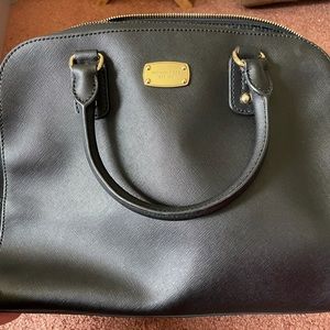 Black Leather Michael Kors Dome Purse